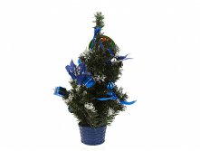 Ель новогодняя (с украшением) h=30см. (упаковочный пакет) Monte Christmas, Серия: Новогодняя коллекция-Классика-Синий иней, Материал: комбинированные материалы, Код: N6140346, Артикул: N6140346 213р