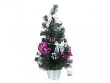 Ель новогодняя (с украшением) h=50см. (упаковочный пакет) Monte Christmas, Серия: Новогодняя коллекция-Розовая сирень, Материал: комбинированные материалы, Код: N6880171, Артикул: N6880171 818р
