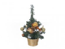 Ель новогодняя (с украшением) h=20см. (упаковочный пакет) Monte Christmas, Серия: Новогодняя коллекция-Классика-Красное с золотом, Материал: комбинированные материалы, Код: N6140400, Артикул: N6140400 172р