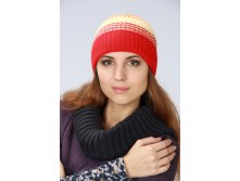 Шапка цвет кармин/шампанское/оранж арт. 27-027