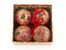 Шары новогодние, набор 4шт. "Магнолия" d=7см. (подарочная упаковка) Monte Christmas, Серия: Новогодняя коллекция-Папье-маше, Материал: Полимерные материалы, Код: N6080029, Артикул: N6080029 450р