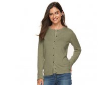 Women's Croft & Barrow(R) Solid Button-Front Cardigan   $12.99