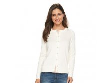 Women's Croft & Barrow(R) Solid Button-Front Cardigan   $12.99