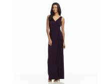 Women's Chaps Surplice Drape-Front Full-Length Dress   $79.99