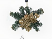 Украшение новогоднее (подвесное) "Еловая ветка" 18*28*6см. (упаковочный пакет) Monte Christmas, Серия: Новогодняя коллекция-Классика-Красное с золотом, Материал: комбинированные материалы, Код: N9740088, Артикул: N9740088 161р