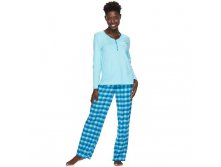 Women's Croft & Barrow(R) Pajamas: Knit & Flannel PJ Set   $19.99