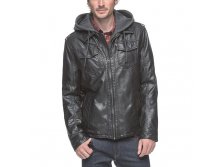 Men's Levi's(R) Sherpa-Lined Faux-Leather Hooded Trucker Jacket   $69.99