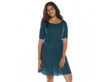 Juniors' Plus Size Wrapper Lace A-Line Dress   $20.99