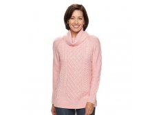 Women's Croft & Barrow(R) Cable-Knit Cowlneck Sweater   $24.99