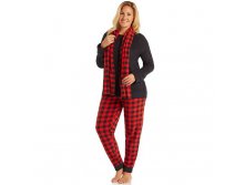 Plus Size Cuddl Duds Pajamas: Cozy Nights 3-Piece Pajama Set with Scarf   $35.99