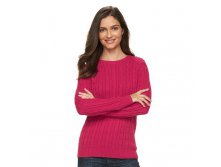 Women's Croft & Barrow(R) Cable-Knit Crewneck Sweater   $12.99