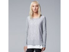 Women's Simply Vera Vera Wang Lace Mock-Layer Sweater   $24.99