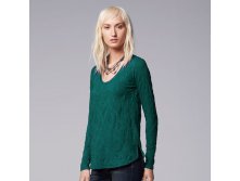 Women's Simply Vera Vera Wang Crinkle Scoopneck Tee  $19.99