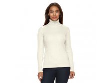 Women's Croft & Barrow(R) Essential Ribbed Turtleneck Sweater   $12.99