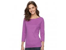 Women's Croft & Barrow(R) Embellished Boatneck Tee  $14.99