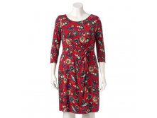 Plus Size Dana Buchman Printed Twist-Front Dress   $40.60