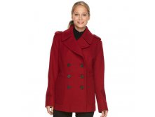 Women's Croft & Barrow(R) Double-Breasted Wool Blend Peacoat   $89.99