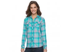 Women's Croft & Barrow(R) Plaid Flannel Shirt  $24.99