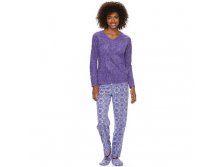 Women's Goodnight Kiss Pajamas: 3-Piece V-Neck Microfleece Pajama Set   $19.99