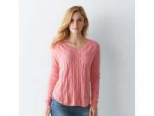 Women's SONOMA Goods for Life(TM) Cable Knit V-Neck Sweater   $12.99