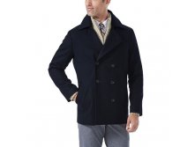 Men's Haggar(R) Modern-Fit Double-Breasted Melton Wool-Blend Peacoat   $79.99