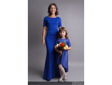 Комплект платьев Family Look для мамы и дочки Русалочка М-232 ВАСИЛЕК.jpg