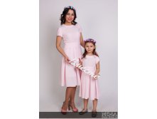 Комплект платьев Family Look для мамы и дочки Грация М-257 РОЗОВЫЙ.jpg