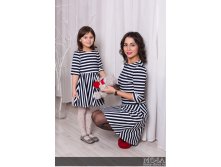 Комплект платьев Family Look для мамы и дочки Морячка М-251.jpg