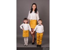 Комплект одежды Family Look для мамы дочки и сына Трио ГОРЧИЦА.jpg