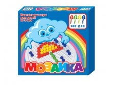 Детская круглая пластмассовая мозаика, 100 элементов - 74,80 руб