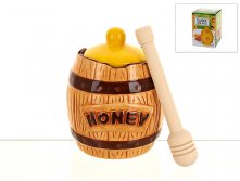Банка для меда с ложкой "Honey" d=9,5см. h=11,5см. v=300мл. (ложка-l=12,5см.) (подарочная упаковка) ENS GROUP, Материал: Керамика, Код: 1290368, Артикул: 1290368	196р
