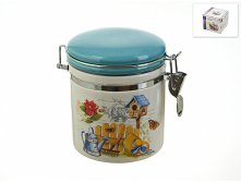 Банка для сыпучих продуктов (клипс) "Сад" d=10см. h=12см. v=450мл. (подарочная упаковка) Nouvelle, Серия: Сад Nouvelle, Материал: Керамика, Код: 0660035, Артикул: 0660035 112р