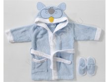Bd 513  Халат с кармашком +тапочки, BEBEKEVI, Голубой, цена 1050р. НОВАЯ ЦЕНА - 785руб!