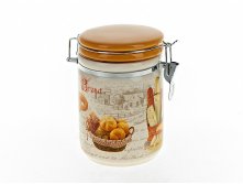 Банка для сыпучих продуктов (клипс) "Хлеб" d=10см. h=15,5см. v=700мл. (подарочная упаковка) Polystar, Серия: Хлеб, Материал: Керамика, Код: L1582022, Артикул: L1582022 114р