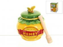 Банка для меда с ложкой "Honey" d=10,5см. h=11,5см. v=280мл. (ложка-l=9,5см.) (подарочная упаковка) ENS GROUP, Материал: Керамика, Код: 1290365, Артикул: 1290365	213р