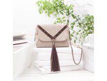 Сумка поясная с кисточкой beige -brown