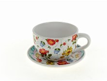 Кружка суповая с блюдцем "Цветочная поэма" d=12,5/16,5см. h=9,5см. v=860мл. (подарочная упаковка) Nouvelle, Серия: Цветочная поэма Nouvelle, Материал: Керамика, Код: 0660101, Артикул: 0660101 165р