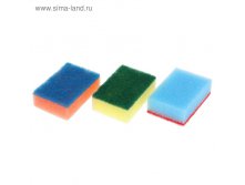 Набор губок для мытья посуды 3 шт "Деликатные", цвет МИКС 14,90руб от 10 наборов
