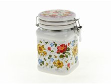 Банка для сыпучих продуктов (клипс) "Цветочная поэма" 9,5*9,5*15см. v=650мл. (квадратная) (подарочная упаковка) Nouvelle, Серия: Цветочная поэма Nouvelle, Материал: Керамика, Код: 0660124, Артикул: 0660124 129р