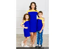 Комплект Family Look для мамы, дочки и сына Спорт М-275 василек.jpg