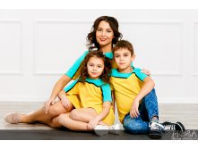 Комплект Family Look для мамы, дочки и сына Спорт М-275 лимон.jpg