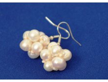 Изящные серьги из натурального речного жемчуга и бисера. 500 руб.