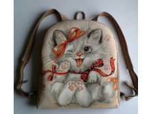 Рюкзак детский "Котенок с бантиками" гобелен, текстиль, ткань