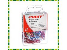 Скрепки металлические цветные 25мм, 100шт в пластиковом боксе, "Proff", PF0625 (1+1) Артикул: КЦ588005