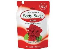 Nihon Крем-мыло для тела "Wins Body Soup Rose" с розовым маслом и богатым ароматом (мягкая упаковка)