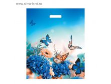 Пакет "Бархатные бабочки", полиэтиленовый с вырубной ручкой, 40х50 см, 45 мкм 6,40руб ряд50шт ЗАКАЗЫВАЕМ КРАТНО 10ШТ