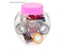 Клейкая лента пластик в банке (набор 10 шт) цвета МИКС 1,2 смх1 м 6,3х5,3х3,4 см 40руб от 4 наборов