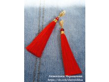 Серьги-кисти. Красные блестящие. Элегантность и женственность...&#128525; 350 руб.
