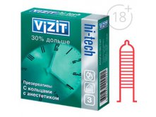 Презервативы VIZIT HI-TECH 30% дольше с кольцами с анестетиком 3 шт. Vizit; Германия