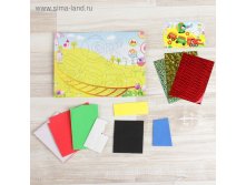 Аппликация 3D "Паровозик и вертолет" из ЕVA с фольгой 24,2р от 10шт